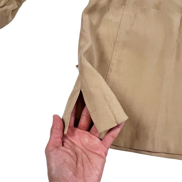 NWT Talbots Military Field Utility Jacket Drawcord Waist Shacket Tan Roll Tab XL - Picture 6 of 15